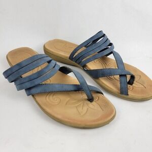 Women's b.o.c Womens 9 Alisha Blue‎ Slip On Strappy Sandal Slide Summer Casual
